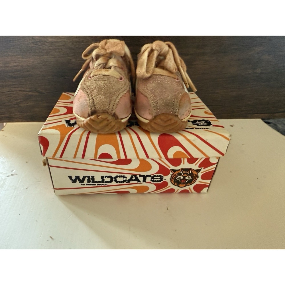 Vintage Buster Brown 1980s Baby Shoes Size 3‎ Sneakers Wildcats Fast Step Pink